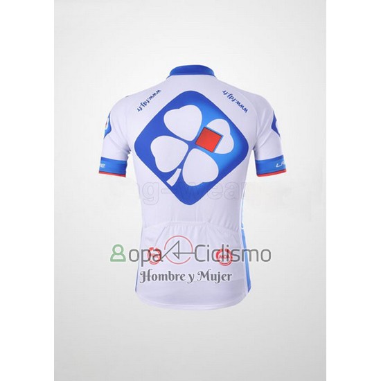 Fdj Ropa Ciclismo Culotte Corto 2010 Mangas Cortas Blanco y Azur